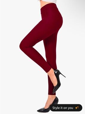 Ginasy Dress Pants - Pull On Skinny Trousers Leggings with Pockets